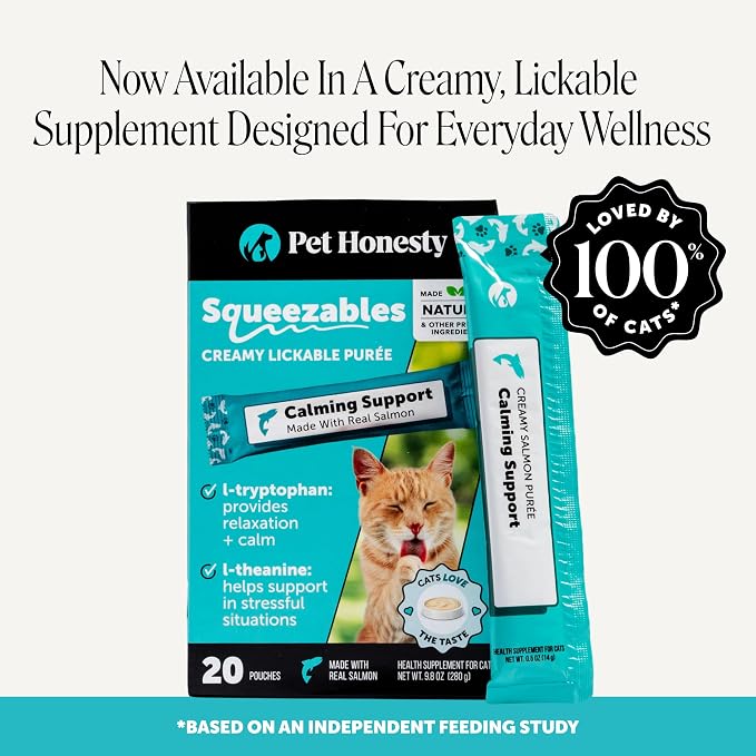 Cat Calming Treats for Anxiety Relief - Dual Texture Crunchy Creamy Calming Chews for Cats - Feline Stress Relief Behavior Support for Travel, Vet Visits, Grooming, Separation Anxiety (90-Day Supply)