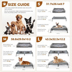 Lekereise Outdoor Elevated Dog Bed,Raised Dog Beds for Large Dogs, Washable Dog Cot with Headrest Sides, Non-Skid Feet,Breathable Mesh,Cooling Pet Beds for Indoor or Camping