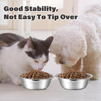 16 Pcs Pets Bowl Bulk 15 oz Pet Feeding Bowl Stainless Steel Dog and Cat Bowls Pet Feeder Metal Small Puppy Raised Food and Water Bowls for Small Medium Pets Supplies