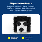 PetSafe Viva Foam Filters, Fits 64 oz & 140 oz Pet Fountains, 2-Pack | Fits 64 oz & 140 oz Viva Fountains, Removes Debris/Hair, Protects Pump, Replace Every 1-2 Months