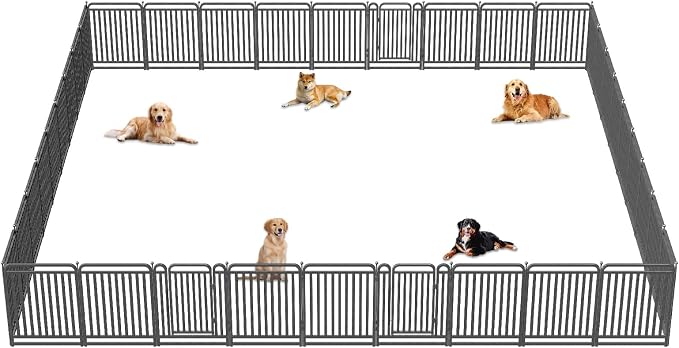 40 Inch Dog Playpen Outdoor, 36 Panels Puppy Playpen Heavy Duty Dog Play Pen Indoors, Rust Resistant Dog Pen for Large/Medium/Small Dogs, Dog Fence for RV Camping