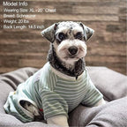 KYEESE Dog Pajamas Stretchable 4 Legs Doggie Jammies Striped Dog PJS Jumpsuit Lightweight Onesie Puppy Pajamas Soft Breathable Cozy Pet Outfit PJS Comfortable Sleepwear, Green Striped, X-Small
