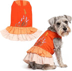 Parisian Pet Dog Dress - Summer Clothes for Large Dogs Girl - Stylish Color Block Pet Dress - Comfortable Designer Dog Outfits - Lightweight and Breathable Puppy Clothes - Garden Dresses for Dogs