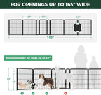 FXW Dog Gate, Extra Wide Adjustable for Openings Up to 165", 32" H | Flexible Space Control, Easy Walk-Through Access, 5 Panels + 1 Gate, For Small & Medium Dogs, Garage Use