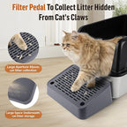 Litter Box Ramp, Cat Step for Litter Box with Filter Function, Dark Grey | Cat Litter Box Step for Kitten & Elderly Cats, Washable Double Layer Litter Catcher, Non-Slip Litter Catcher, Easy to Clean