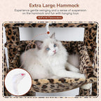 Globlazer Heavy Duty Leopard Cat Tree, 70in Sturdy Cat Tree for Indoor Cats Sturdy Large Cat Tower with Scratching Post & Board, Hammock, 2 Cat Condo for Adult Cats Kittens, F70 Pro, Leopard Print