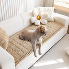 Pet Couch Covers Protector for Dogs Sofa Slipcovers Washable Cushion Cover | Non slip,scratch-proof furniture protector fits I-shape armchair,loveseat,recliner,sectional sofa pads(brown,27in*47in)