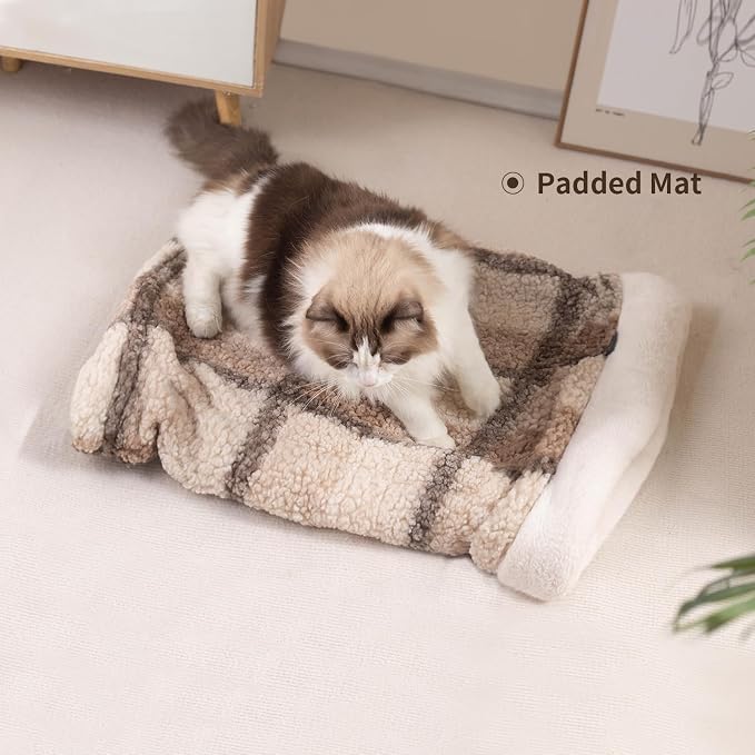 Cat Bed Cave Sleeping Bag, Pet Mat Warming Pad Sack for Cats and Small Dog,Burrowing Cozy Soft Comfortable Bed(for Small and Medium Cats)
