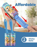 POPCHOSE Lint Roller for Pet Hair Extra Sticky, 180 Sheets with 2 Handles | Dog and Cat Hair Remover for Clothes, Furniture, Couch, Lint Roller for Carpet