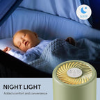 FULMINARE Air Purifiers for Home Bedroom H13 HEPA Air Filter | 360° Intake for Pet Hair, Smoke, Odors , 3 Speeds, Timer, 24dB, Small Mini Air Purifier with Night Light, Sage Green