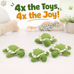 Hollypet Squeaky Hide and Seek Dog Toys for Small and Medium, 4 Turtles | Interactive Plush Stuffed Dog Squeak Toys for Small Medium Sized Dogs and Non-Aggressive Chewers, Puppy Teeth Clean Chew Toys