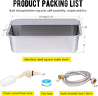 3Gal Automatic Outdoor Dog Water Dispenser for Large Breed Dogs Auto Self Filling Water Bowl Stainless Steel Dog Pet Waterer for Big Cat Chicken Goat Sheep Livestock (15.7" X 11.8")