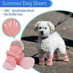 MIGOHI Reflective Dog Shoes for Small Dogs,Small Dog Boots & Paw Protectors for Summer Hot Pavement Hardfloors with Anti Slip Waterproof Rubber Grip Sole,Dog Booties for Indoor Outdoor Walking Running