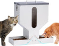 Automatic Cat Feeder 2 Cats Gravity Dual Cat Food Dispenser | Auto Dry Food Dispenser with Strong Anti-Jam System Galvanized Steel Pet Food Station Indoor & Outdoor Double Bowls