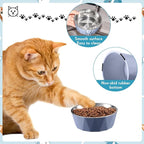 Lallisa 2 Pcs Elevated Cat Bowls Adjustable Raised Cat Feeder Non Slip Food Water with Stand Safe Stainless Steel Bowls with Pet Food Stand for Pets Feeding Eating(Blue)