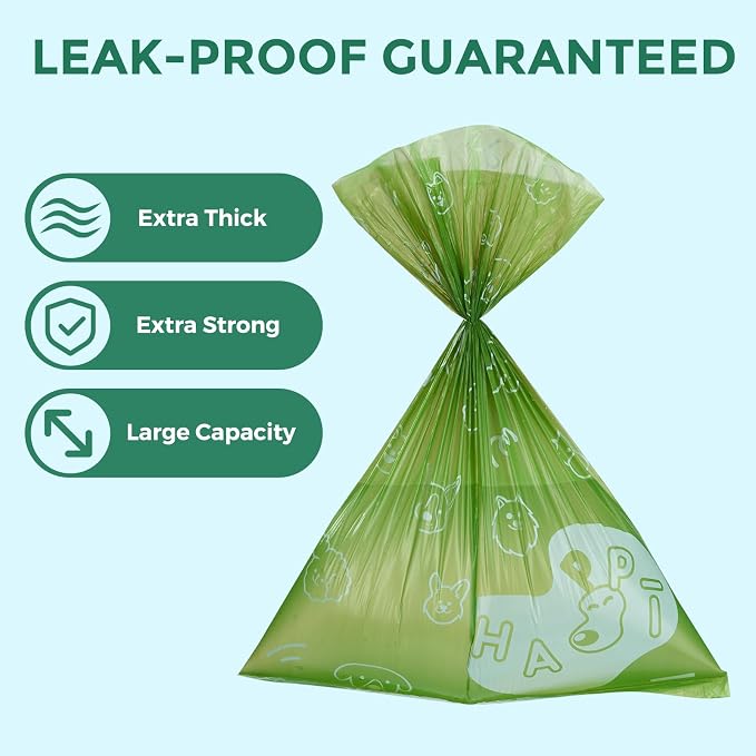Dyforce Dog Poop Bags Rolls with Dispenser 600 Count Value Pack | Extra Thick Strong Leak Proof Poop Bags for Dogs Doggy with Holder, Scented Pet Waste Cat Litter Bags 9x13" Bulk