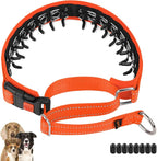 Mayerzon Martingale No Pull Collar for Medium Large Dogs | Orange, M | Patented Anti Pull Dog Collar with Buckle for Walking Training, Reflective Stitching, Neoprene Padding, Adjustable, Sturdy