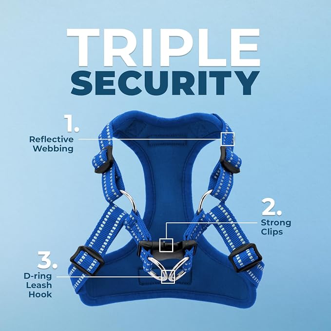 Voyager Step-in Flex Adjustable Dog Harness - Royal Blue, Small | 15 - 18" in Chest, Fully Adjustable, Reflective Bands, All Weather Breathable Air Mesh, Lightweight, Fast Drying