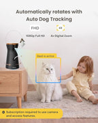 Furbo 360° Cat Camera [Paid Plan Required to Activate] | Stay connected with AI Cat & Home Safety Alerts, Auto-Tracking, Video History & 2-Way Audio. Paid Plan Required (3mo min)