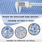 HCY&WLD Cat Litter Mat, Double Layer Cat Litter Box Mat (45x26 Inch, Blue) | Waterproof Urine-Proof Non-Slip Litter Trapping Mat, Soft on Kitty Paws, Scratch-Resistant, Scatter Control, Easy to Clean
