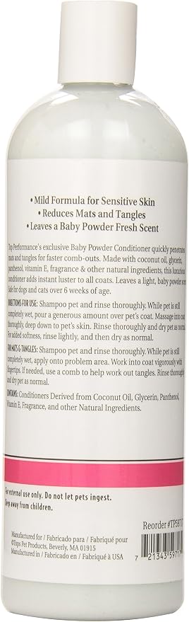 Top Performance Baby Powder Pet Conditioner, 17-Ounce, 17 Ounce