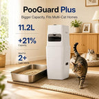Neakasa PooGuard Plus Cat Litter Trash Can, 11.2L Odor-Control Litter Disposal Bin, Includes 1-Year Supply of EVOH Refill Bags (White)