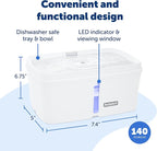 PetSafe Viva Pet Fountain, Cats & Small Dogs, Plastic Tray, 140 oz | Food-Grade Plastic, Ultra-Quiet Pump, Dishwasher Safe, Double Filtration, Filters Included