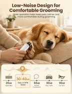 Dog Nail Grinder, Quiet 6-Speed Electric Pet Nail Trimmer with Upgraded Motor, 2 LED Lights, LCD Display, Type-C Charging, 1200mAh Battery, 3 Diamond Grinding Wheels for Dogs and Cats