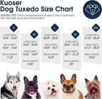 Kuoser Dog Tuxedo, Dog Suit and Bandana Set, Dogs Costume with D-Ring | Formal Dog Outfit with Detachable Bowtie Collar for Wedding, Birthday, Party, Christmas, Halloween, Royal Blue S