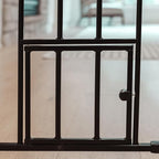 Carlson 36" Extra Tall Walk Through Dog Gate for Doorways & Bottom of Stairs, Metal Pet Gate with Small Pet Door, Expands 29.5”–36.5”, Black