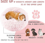 Himax 26in Covered Medium Dog Bed with Blanket Attached Calming Burrow Pink | Anti-Anxiety Donut dog bed with cover, Washable Round Fluffy Pet& Cat Beds