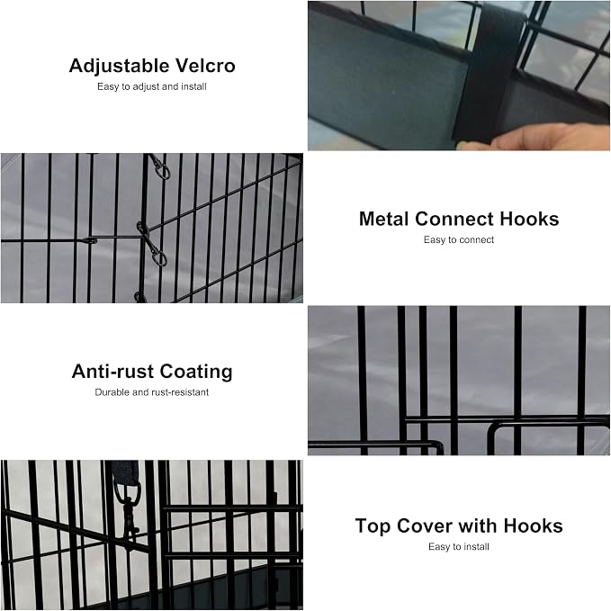 Dog Playpen with Top Cover and Bottom Pad,Foldable Playpen,8 Panels 30" H | Metal Puppy Play Pen,with Door for Indoor Outdoor,Pet Exercise Fence for Small Medium Animals