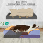 Comfort Expression Orthopedic Dog Bed for Extra Large Dogs with Bolster | Waterproof Dog Couch Bed with Washable Cover & Non-Slip Bottom, Supportive Egg Crate Foam XL Pet Bed, 42x30 Inch