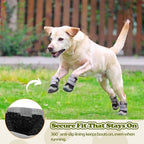 Pezluxe Dog Shoes for Medium Dogs, Breathable Dog Boots for Hot Pavement | Anti-Slip Dog Booties for Hardwood Floors,Waterproof Paw Protectors for Dogs Summer Walking Hiking WinterSnow Outdoor,Black,5