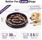 LOOBANI 3.5 Cups Ceramic Slow Feeder Dog Bowls Large Dogs with Grip Handles | Heavy Ceramic, Stay in Place, Healthier Eating, Durable & Easy-Clean, Foam-Protected, Perfect for Fast-Eating Large Breeds