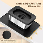 10L No Spill Dog Water Bowl, 2.6 Gal Stainless Steel No Splash Large Dog Water Bowl with Non-Slip Silicone Mat, Spill Proof Slow Drinking Pet Bowls for Messy Drinkers Indoor/Outdoor Use Black