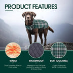 Kuoser Waterproof Dog Coat, Reversible Dog Jacket for Small Dogs, Green S | Adjustable Durable Doggie Winter Coat Warm Cozy Puppy Cold Weather Apparel from Small to Large Breed