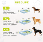 Waterproof Orthopedic Dog Bed for Extra Large Sized Dogs | Memory Foam Pet Bed Sofa with Bolster, Dog Couch with Washable Cover & Non-Slip Bottom, 45x35 Inch, Light Blue