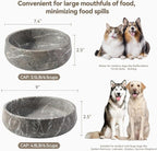 Karibiber Marble Dog Bowl, 6lbs Weighted Dog Food Bowl, Non-Slip Large Heavy Water Bowls, Grey Stone Food and Water Dish for Medium Dogs, Natural Marble, Easy to Clean, Holds 6 Cups