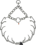 Herm Sprenger Stainless Steel Prong Dog Collar with Centered ClicLock Buckle and Assembly Chain Quick Release Training Pinch Collar for Large and X-Large Dogs Made in Germany