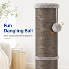 Cat Scratching Post with 5.5 Inch Diameter Sisal Post, 32 Inch, Grey | Extra-Wide Scratch Post, Wide Stable Base, Ideal Scratcher for Indoor Cats Adults to Stretch and Protect Furniture