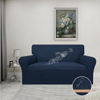 Easy-Going 100% Waterproof Oversized Loveseat Cover, Couch Cover for Sofa | Dual Waterproof Sofa Cover, Stretch Jacquard Sofa Slipcover, Leakproof Furniture Protector for Kids Pets Dog, Dark Blue