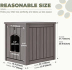 Cat Litter Box Enclosure, Enclosed Cat Litter Box Raised Floor, Openable Front Door Outdoor Cat House Weatherproof, Easy to Clean, Grey