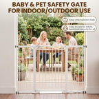 Mumeasy 36" Extra Tall Baby Gate for Stairs, 29.7-54.2" Wide Dog Gate for Doorways, Walk Thru Pet Safety Gate for Indoor, Pressure Mounted with Auto Close, Easy Install No Drill for Toddlers, White