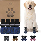 KOOLTAIL Anti Slip Dog Socks to Prevent Licking Paws,Dog Shoes for Hot Pavement, Reflective Traction Control Booties, Dogs Boots & Paw Protector for Hardwood Floors Small Medium Large Senior Dogs