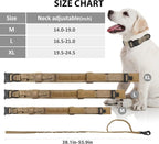 Tactical Dog Collar and Leash Set Heavy Duty Military Dog Collar with Handle and Metal Buckle for Medium and Large Dogs (Brown, XL)