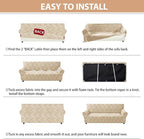 ZNSAYOTX Stretch Oversized Couch Covers for 3 Cushion Couch, 1-Piece Extra Large Sofa Cover Slipcover, Furniture Protector with Elastic Bottom Geometrical Jacquard Fabric (X-Large, Khaki)