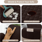 100% Waterproof Couch Cover for Dogs with Non-Slip & Side Pockets 23", Furniture Protector Sofa Covers, Washable Cushion Covers for Pets Kids Cat-Armchair Chocolate