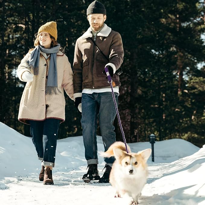 S-ETOVUS-Chain Dog Leash, Bite-Proof Metal Leash, with Padded Handle | Three Sizes 7.25FT/5.2FT/4FT, Woven From Nylon Rope And Chain, Durable And Bite-Resistant, Comfortable With Padded Handles.