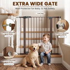 Mumeasy 36" High Extra Tall Dog Gate, 29.7"-40.5" Wide Pressure Mounted Tall Baby Gate for Dog, Auto Close Pet Gate with Door for Stairs,Doorways,House,Black